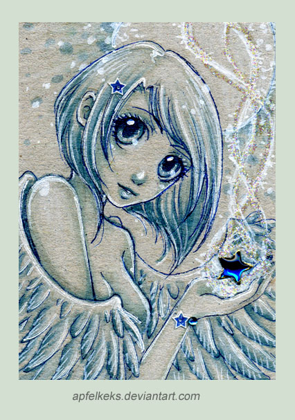 blue star angel - ACEO Nr. 174