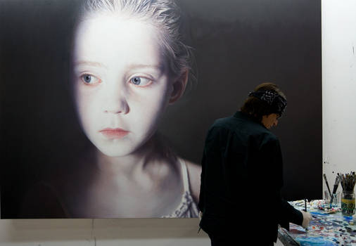 Helnwein in the studio