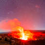 Volcano and the night sky..