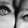 Mother and Daughter - pencil drawing