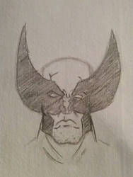 Wolverine on an index card 