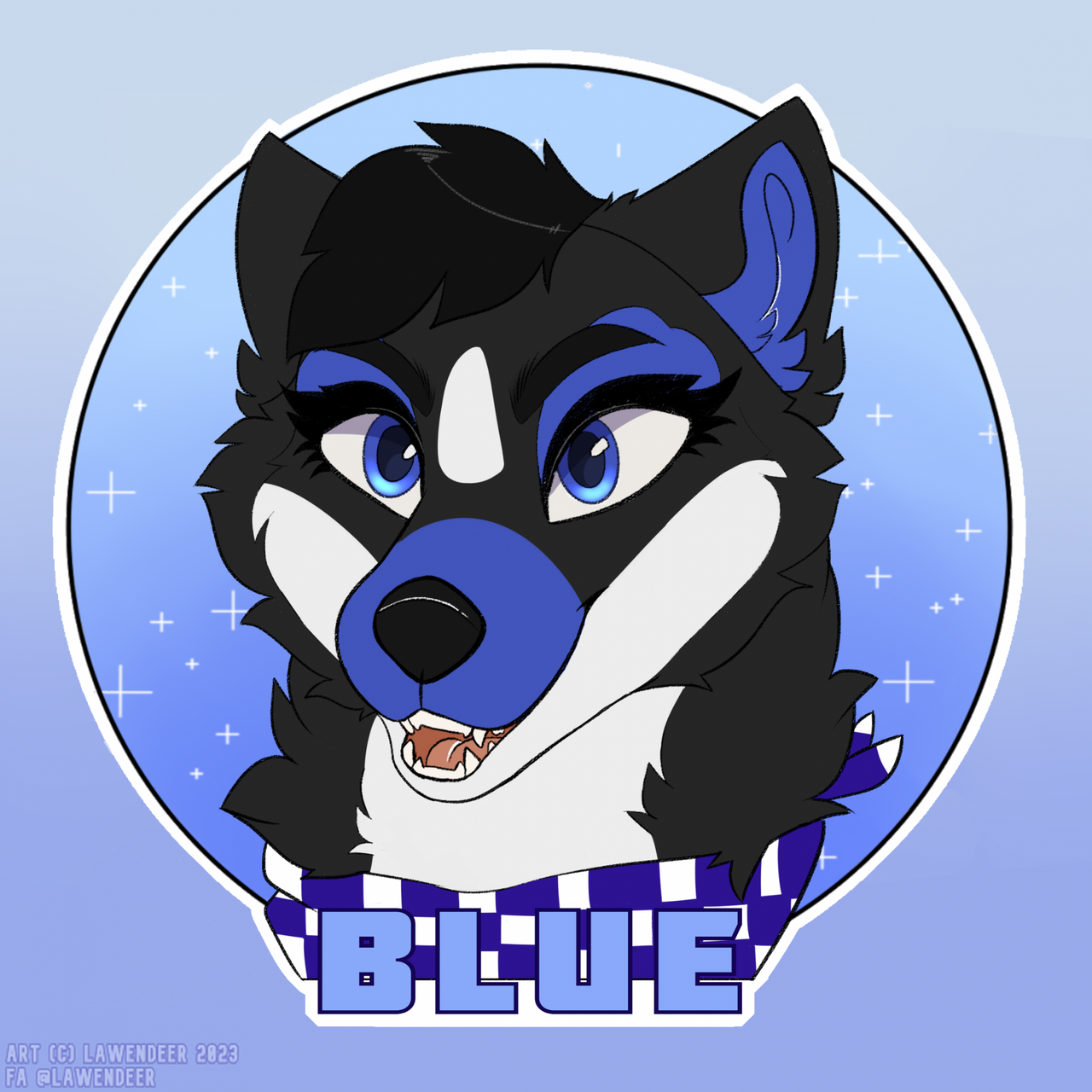 Blue - headshot badge