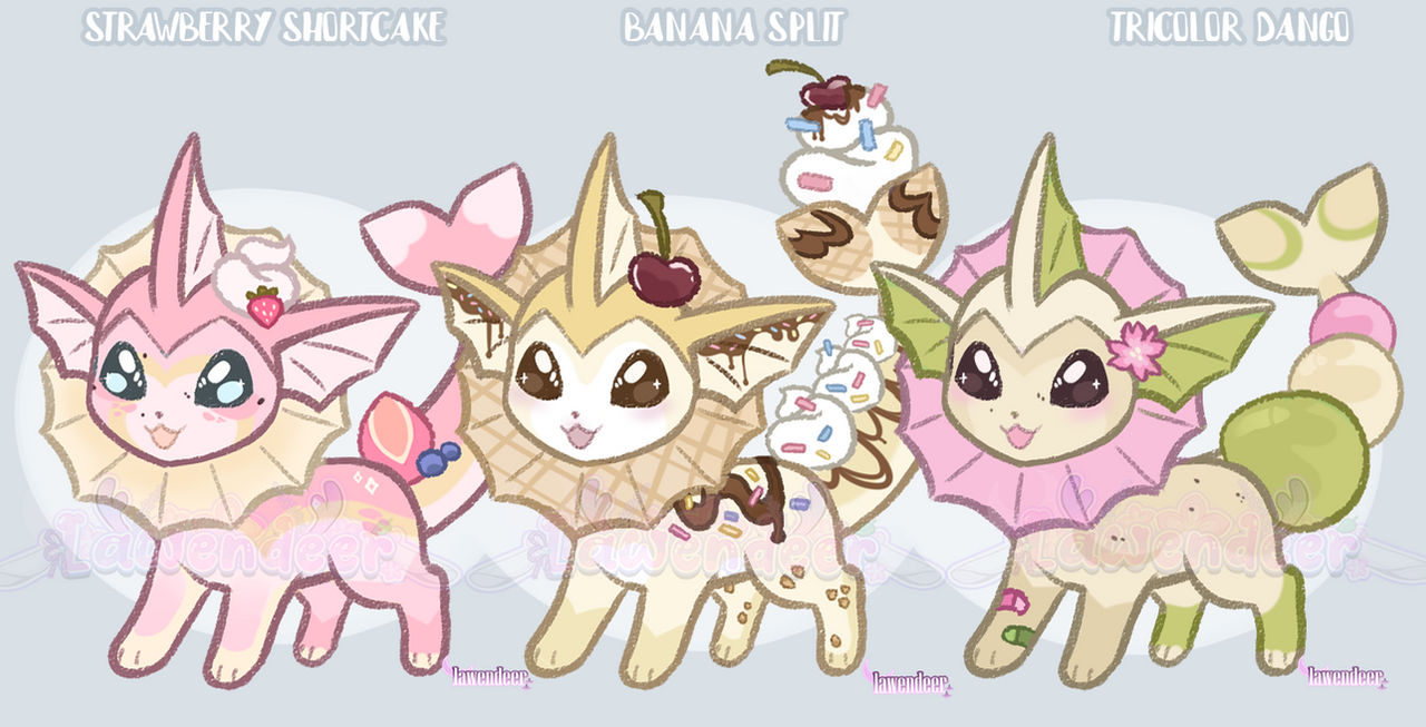 Dessert themed vaporeon adopts - CLOSED