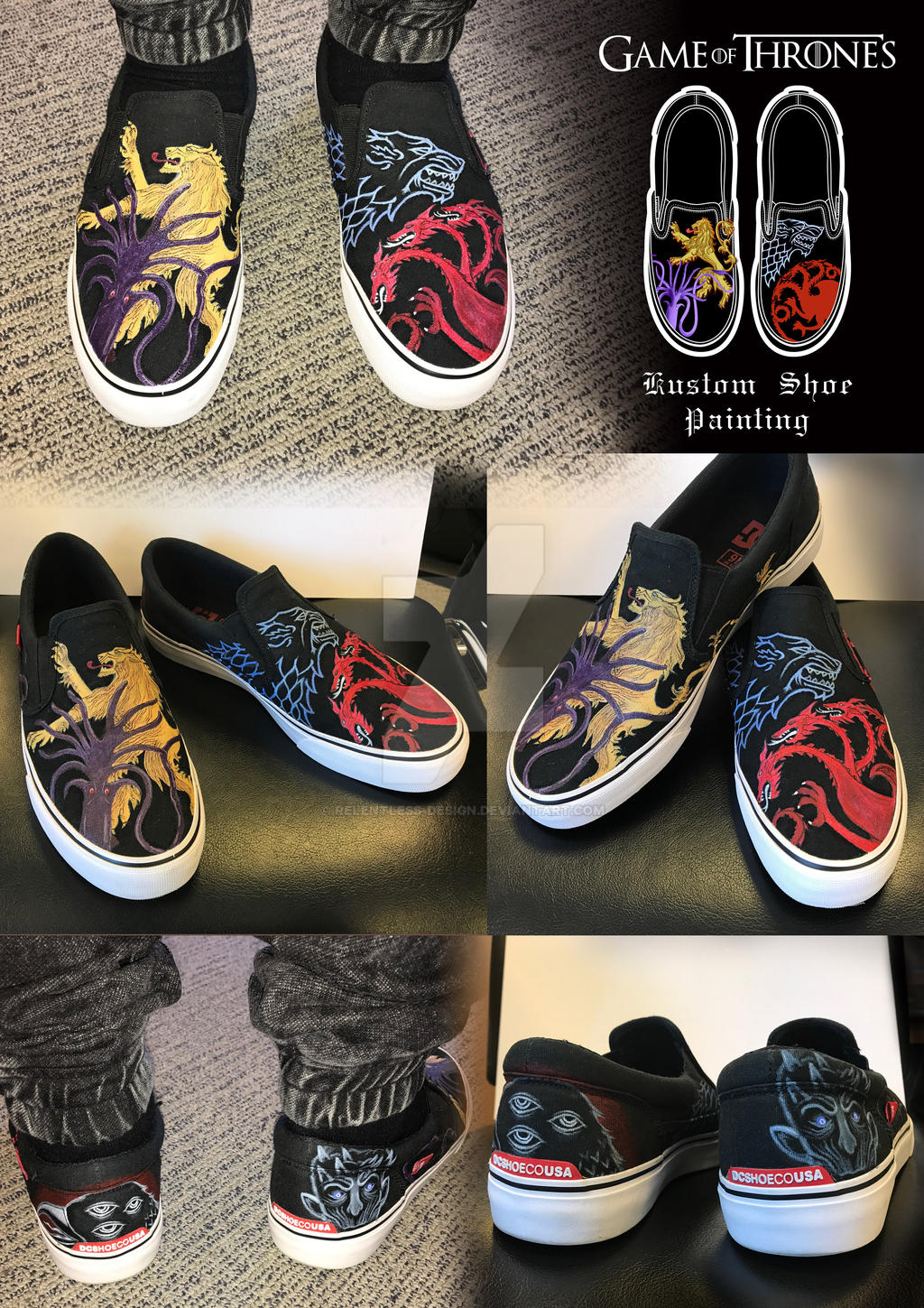 Game of Thrones Kustom shoe paint by relentless-design on DeviantArt