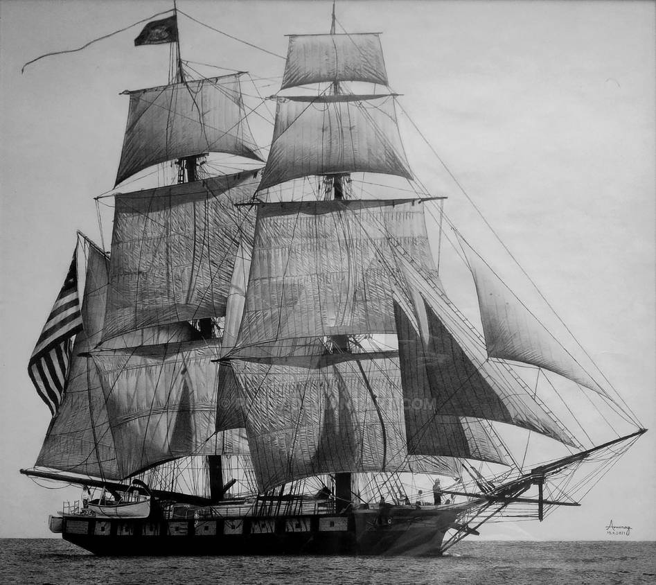 Pencil shading Pirates ship drawing by puru7 on DeviantArt