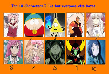 Top 10 characters I like but others hate