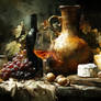Still Life with Wine and Cheese