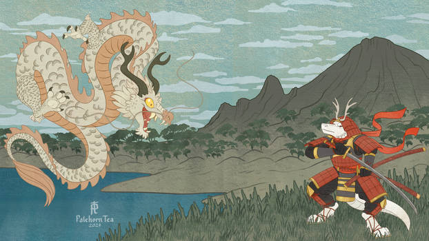 Ukiyo-e Dragon Battle