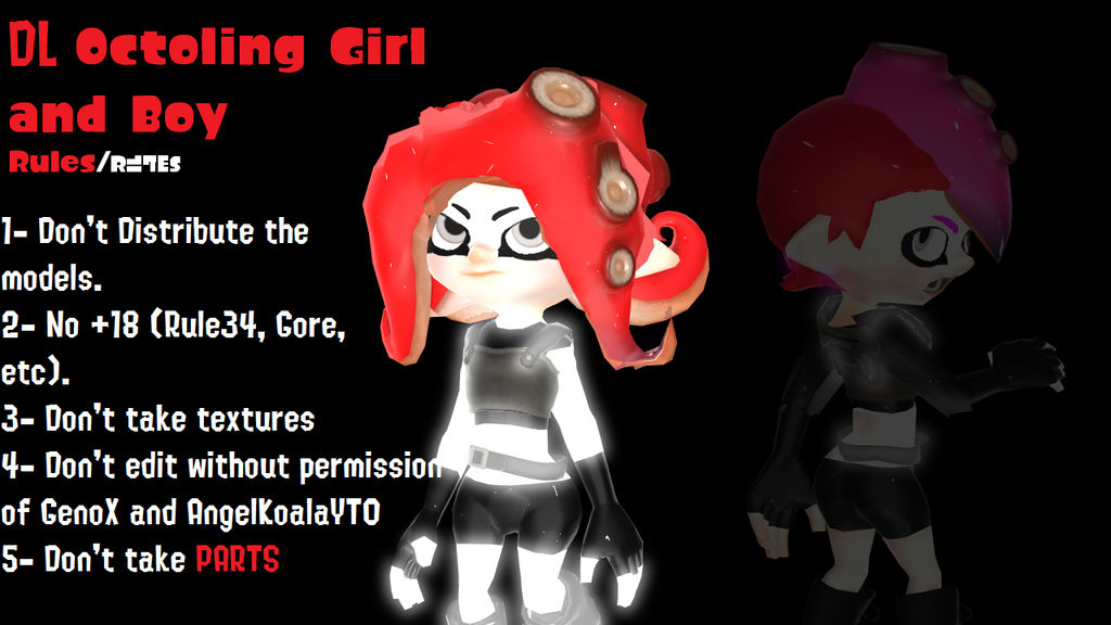 MMD OctoExpansion Octoling Girl and Boy -Agent8 by AngelKoalaYT0 on ...