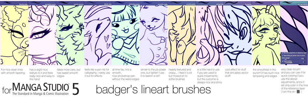 Lineart brushes - badger version