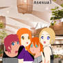 Asexual girl fun at the cafe