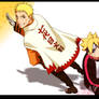 Naruto and Boruto uzumaki my version Colored