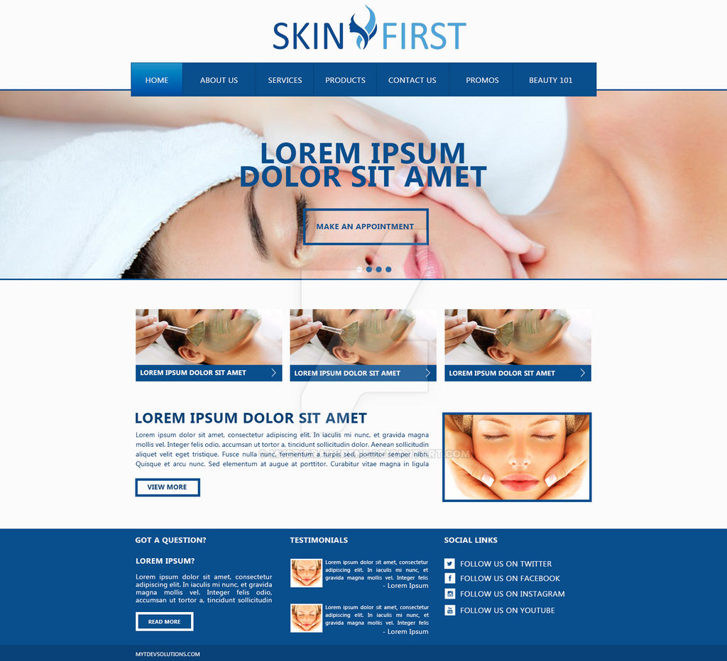 Skinfirst Homepage Mockup