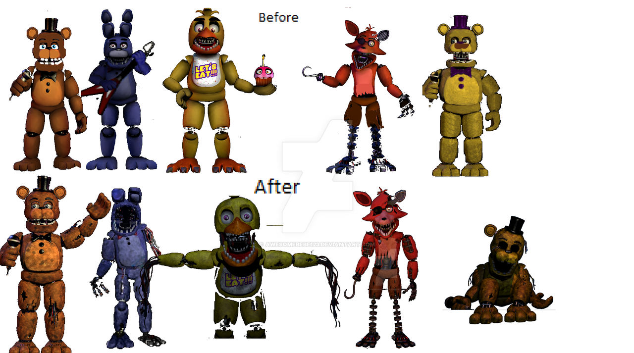Accurate FNAF 2 MiniGame Animatronic's by Awesomebebe123 on DeviantArt