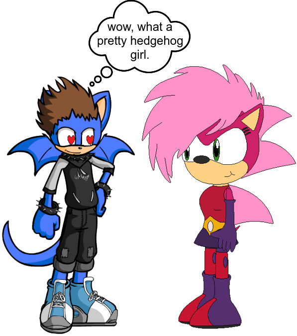 Classic Sonic Likes Classic Amy in Modern Outfit by zachgamer4427