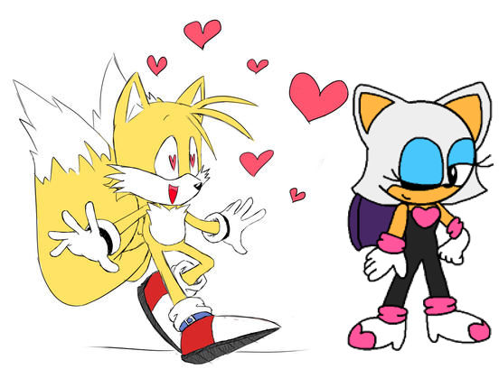 Classic Tails in love with Classic Rouge by zachgamer4427 on DeviantArt