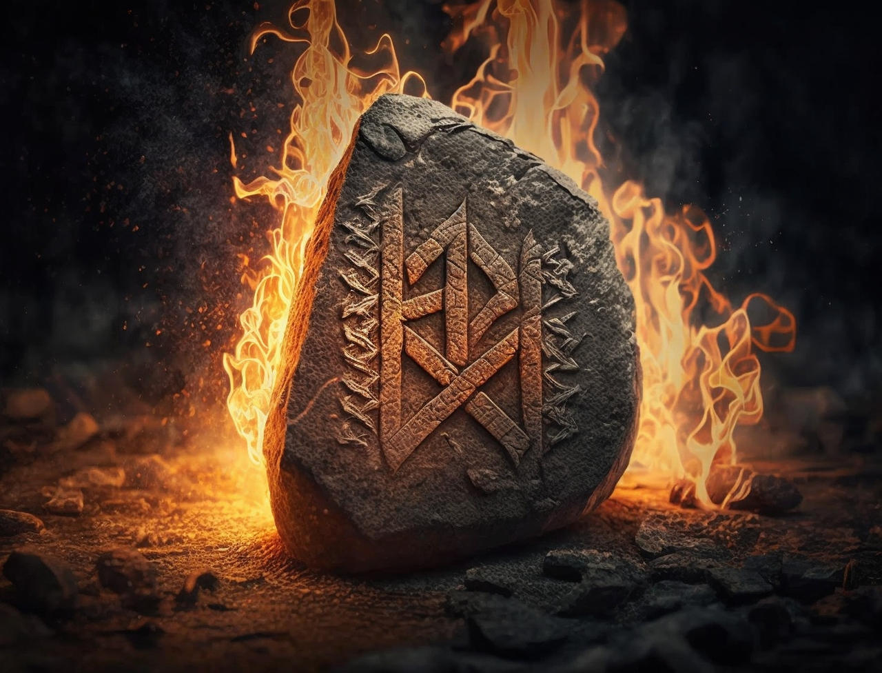 Oregonick viking rune stone fire by Oregonick on DeviantArt