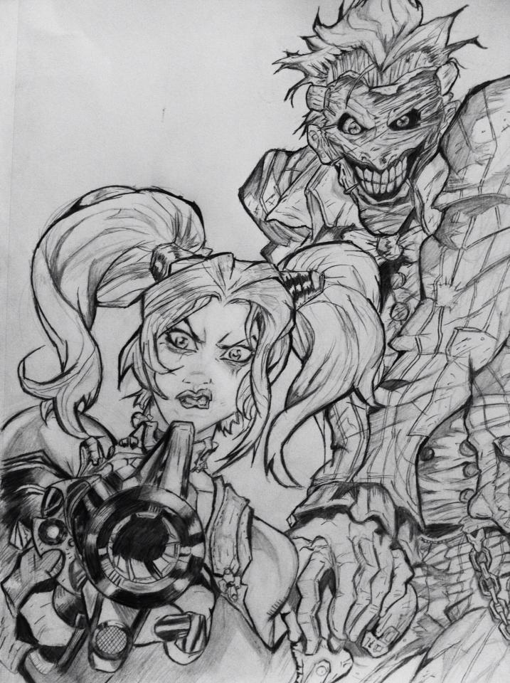 Arkham city Harley Quinn and Joker drawing by artoflunatik on DeviantArt