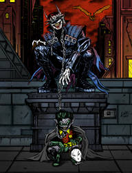 The Batman who laughs with evil robin