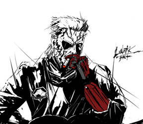 Venom Snake smoking Phantom Cigar by artoflunatik