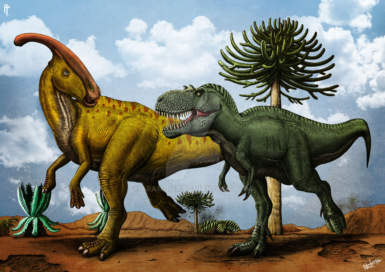 Gorgosaurus Hunting Parasaurolophus By Aram Rex On DeviantArt gorgosaurus-hunting-parasaurolophus-by-aram-rex-on-deviantart