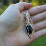 Silver Wire Obsidian Pendant 