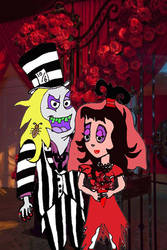 Beetlejuice and Lydia: Wedding Portrait by wolfie425