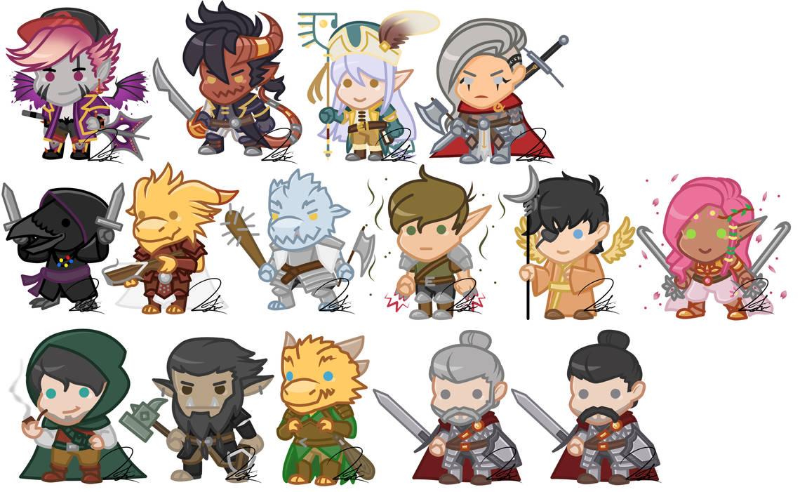 DnD Chibi Tokens by Alidythera on DeviantArt