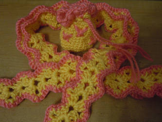 MLP Fluttershy Mini Crochet Shell Scarf and Bag!