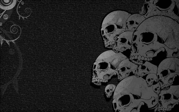 Black Scribble Skulls by Feuerfeder