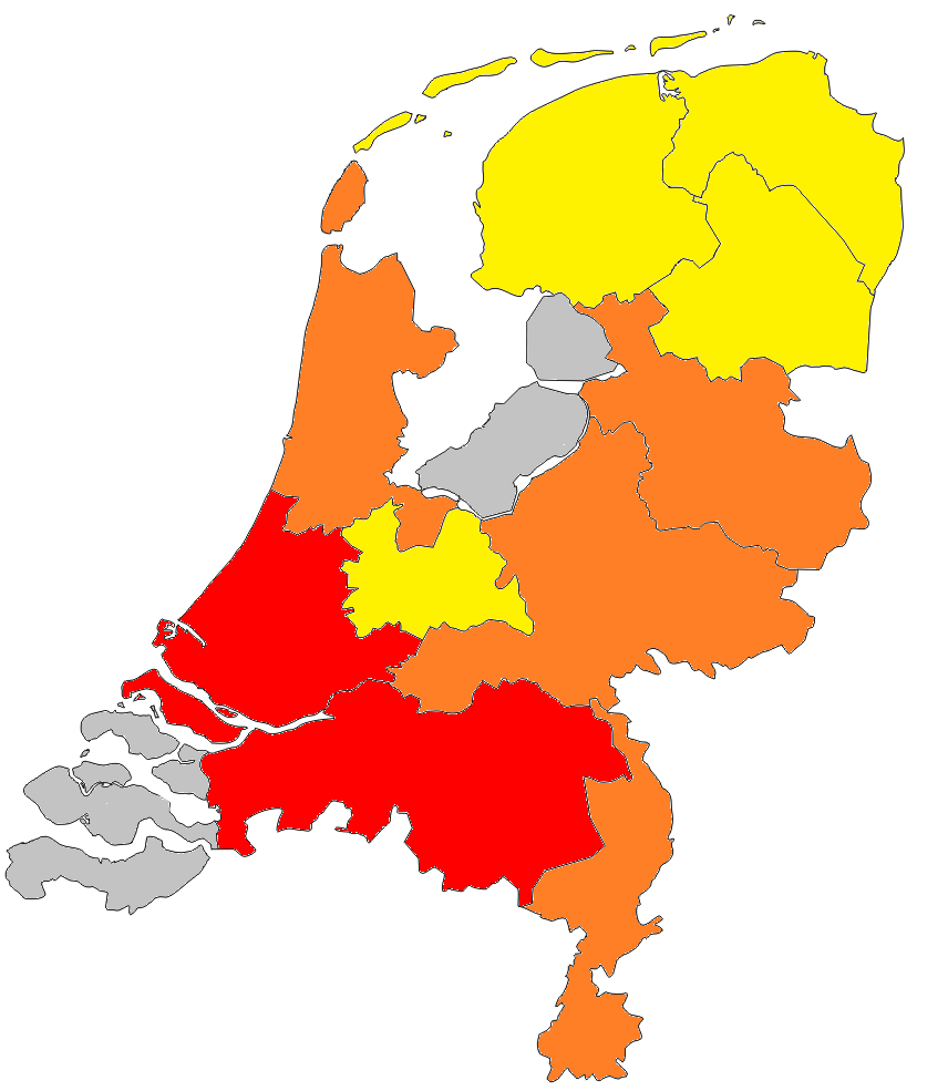 # of Eredivisie by province in 2018/2019 season