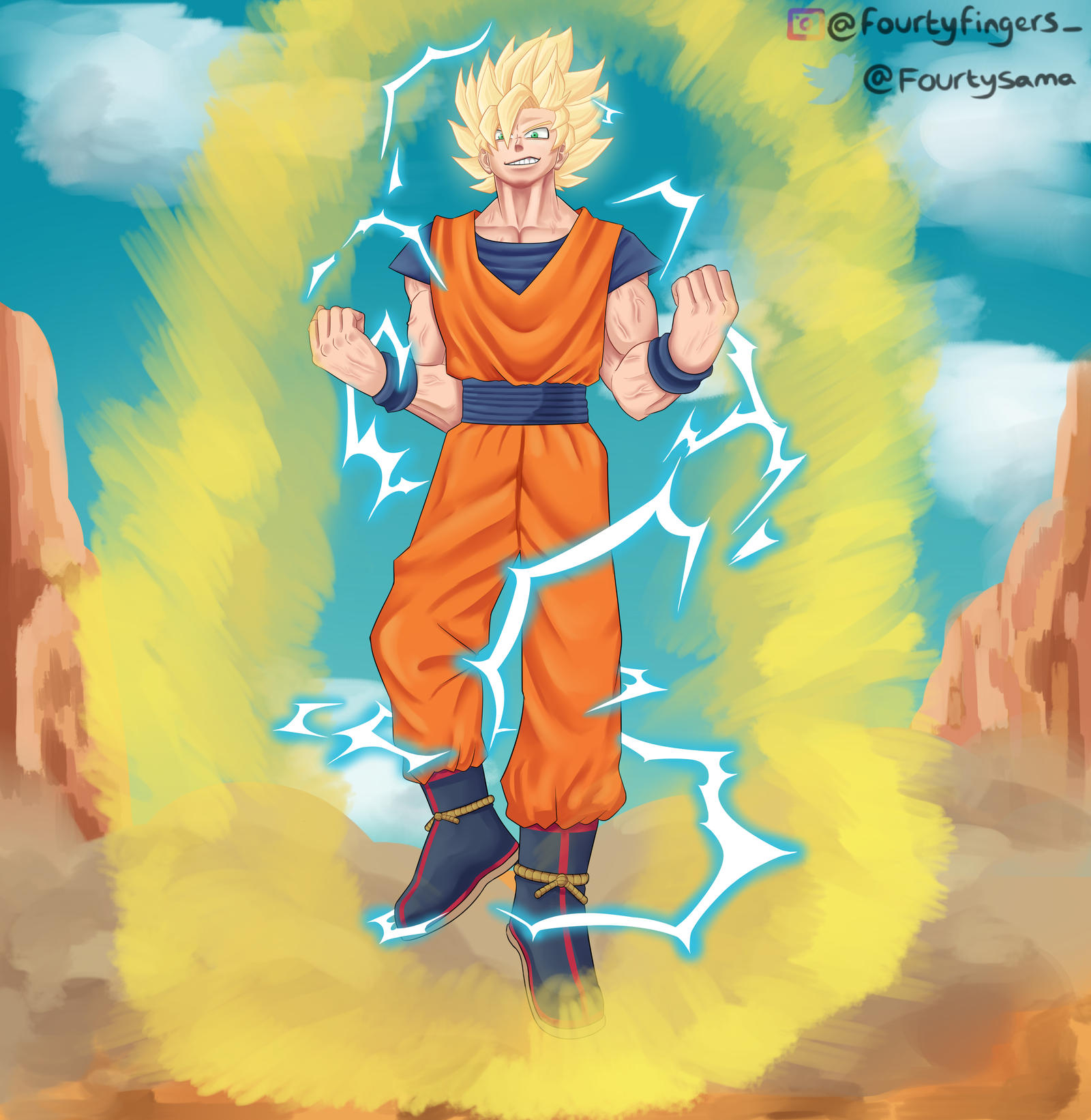 Goku Super Saiyan 2 by TheOneNimbus on DeviantArt