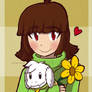 [Undertale] Chara with a Asriel plushie