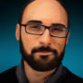 Michael from Vsauce painting