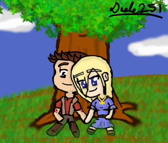 Alecia and Drake relaxing
