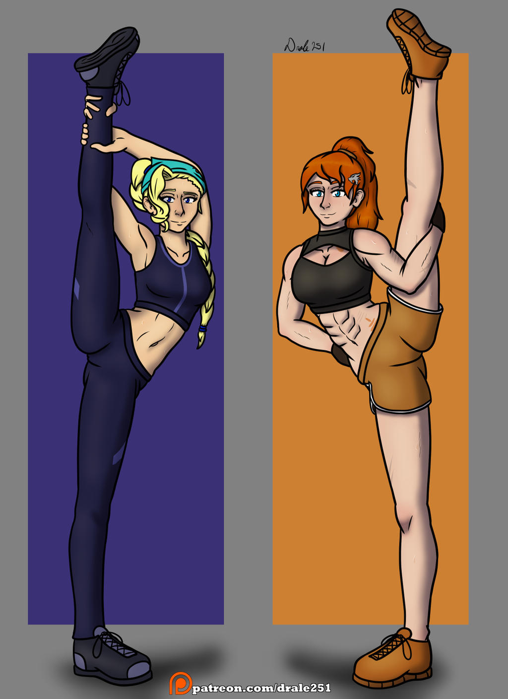 Alex and Alexus Standing Split