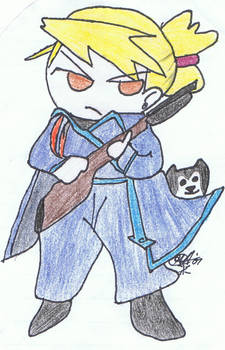 Riza Hawkeye and Black Hayate