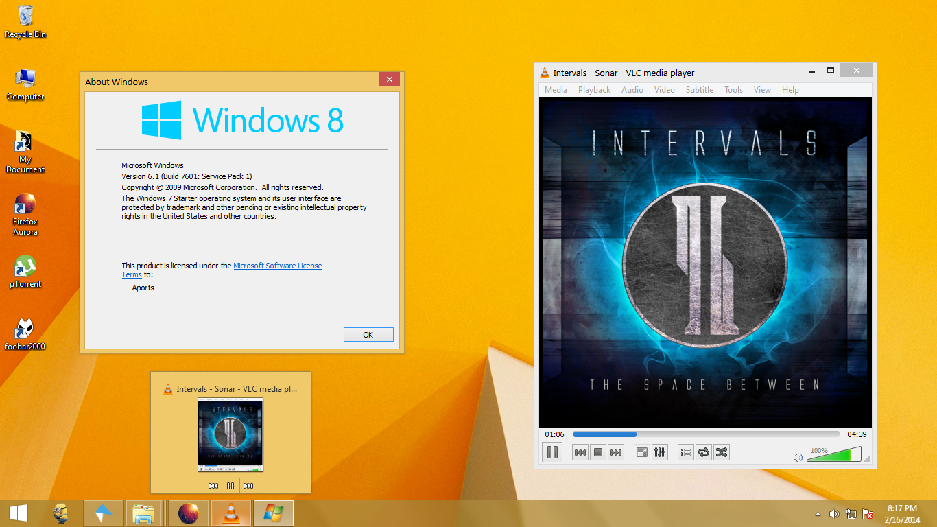 Windows 7 Starter Screenshot (February 16, 2014)