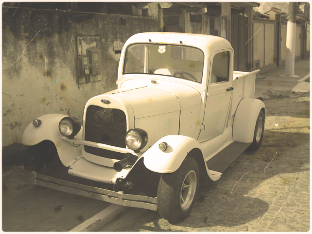 Old Style Car with Aged Photo Effect