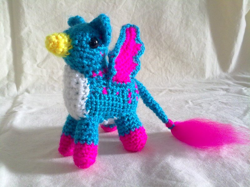 Bright Blue and Pink Pigmy Gryphon