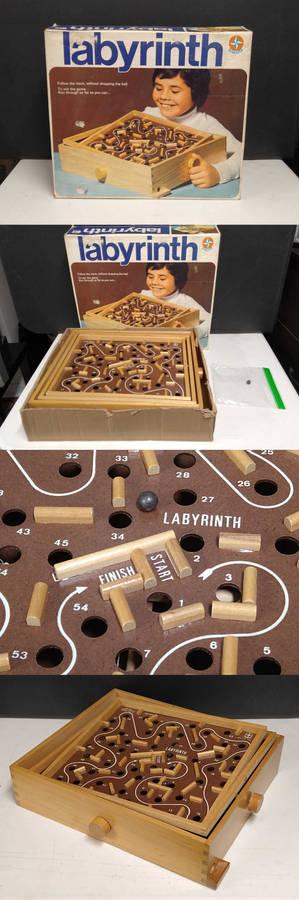 1970s Estrela Labyrinth Wooden Maze Game