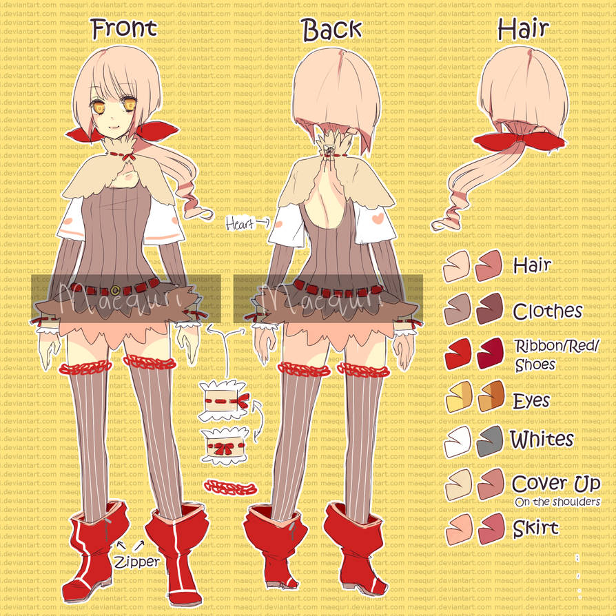 Sketch Color Adoptable 7 Reference Sheet (CLOSED) by maequri on DeviantArt