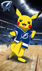 Pikachu is a fan of the Tampa Bay Lightning