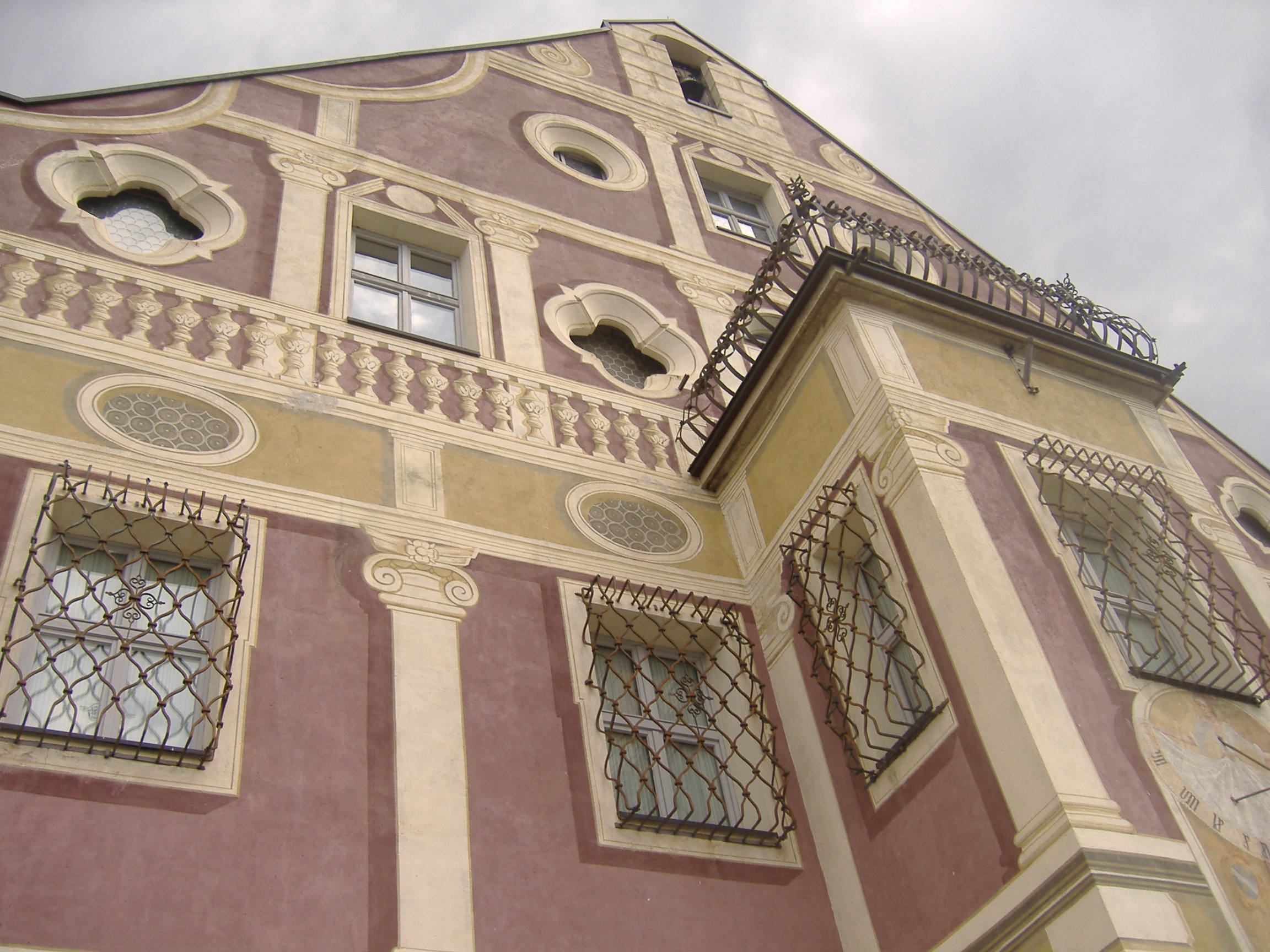 Ancient mansion and cloudy sky