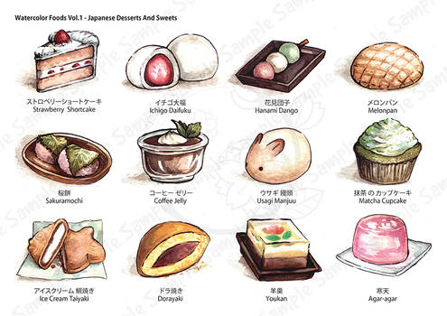 Watercolor Foods Collection - Sample