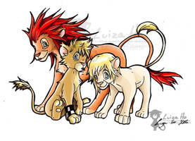 Roxas+Axel+Namine - Lion form