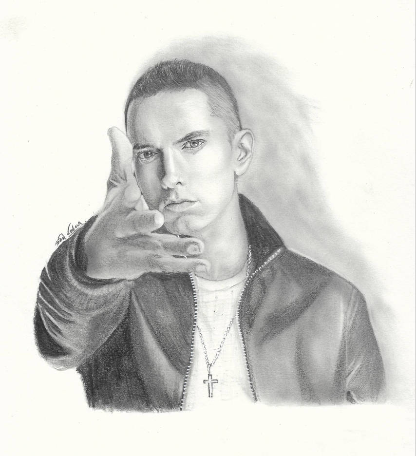 EMINEM Pencil Portrait Drawing by CJARTGALLERY on DeviantArt