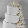 Roses cascade wedding cake