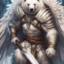 Furious white bear warrior