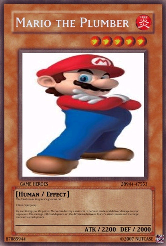 mario yugioh cards Nintendo Playing NAP-06 Retro Art : Video Games Pojo's Yu-Gi-Oh! Card of the